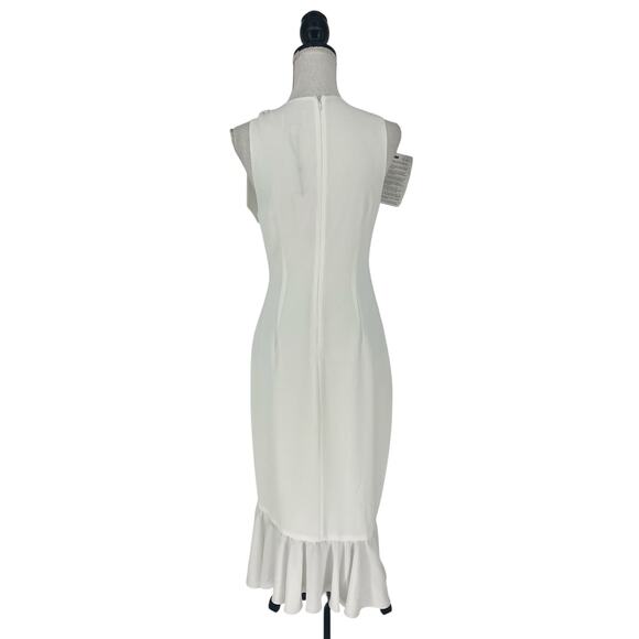 Cinq a Sept Nanon Crepe Ruffle Dress in Ivory - Picture 12 of 13